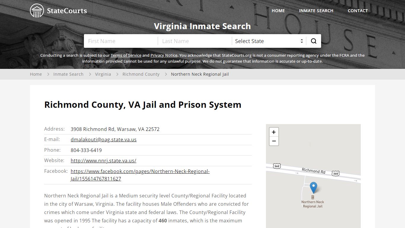 Richmond County, VA Jail and Prison System - State Courts